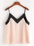 Shein Contrast Neckline Silky Cami Top