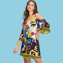 Shein Graphic Print Cami Dress