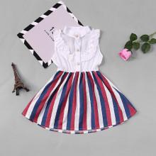 Shein Girls Frill Striped Dress