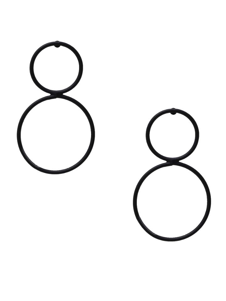 Shein Black Minimalist Figure 8 Drop Earrings