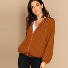 Shein Zip Up Hooded Jacket