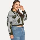 Shein Plus Camo Print Crop Jumper
