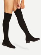 Shein Almond Toe Over Knee Sock Boots