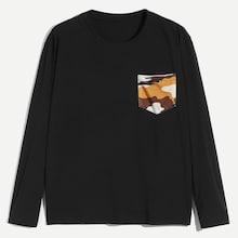Shein Men Contrast Pocket  Camo Tee