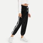 Shein Drawstring Waist Velvet Pant