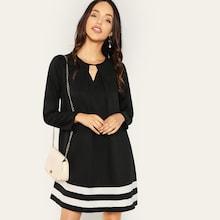 Shein Cut Out Front Colorblock Dress