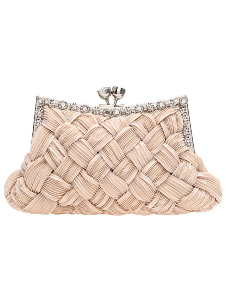 Shein Pink Kiss Lock Satin Clutches