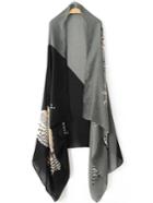Shein Color Block Eagle Print Scarf