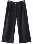 Shein Black Fake Pocket Back Wide Leg Pants
