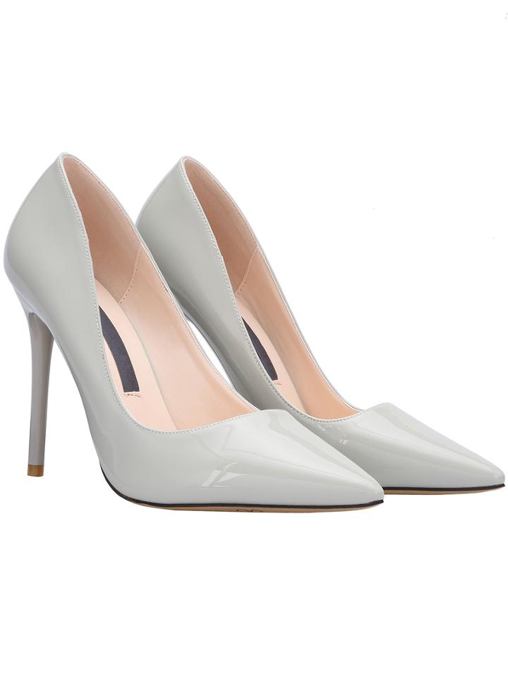 Shein Grey Point Toe High Stiletto Heel Pumps