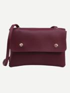 Shein Burgundy Snap Button Closure Layered Flap Bag