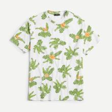 Shein Men Allover Jungle Leaf Print Tee