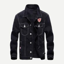 Shein Men Contrast Stitching Patched Denim Jacket