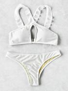 Shein Keyhole Cross Halter Bikini Set