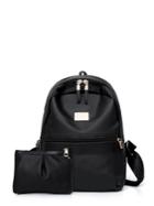 Shein Metail Detail Backpack With Clutch