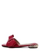 Shein Red Peep Toe Bow Decorated Slippers