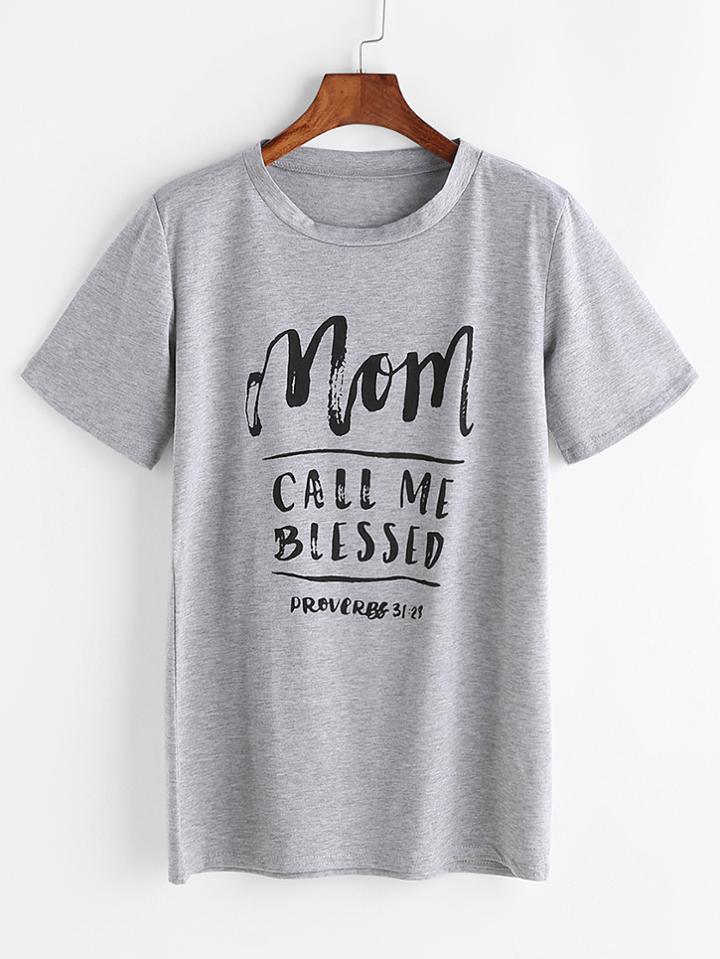 Shein Slogan Print T-shirt