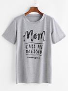 Shein Slogan Print T-shirt
