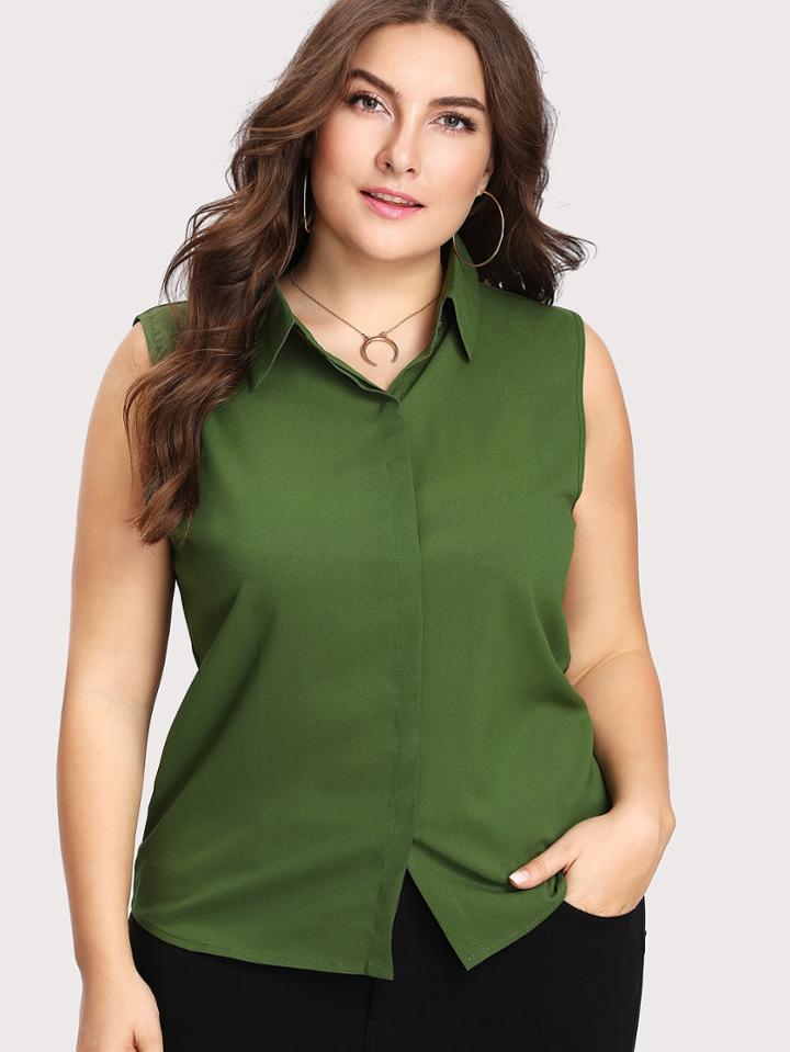 Shein Sleeveless Chiffon Shirt