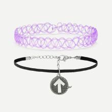 Shein Hollow & Round Charm Design Choker Set