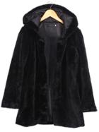Shein Hooded Long Sleeve Black Coat