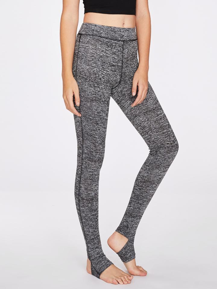 Shein Topstitch Marled Knit Stirrup Leggings