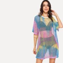 Shein Pastel Tie Dye Mesh Dress