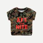 Shein Boys Letter Print Camouflage T-shirt