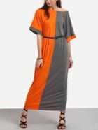 Shein Color Block Maxi Dress