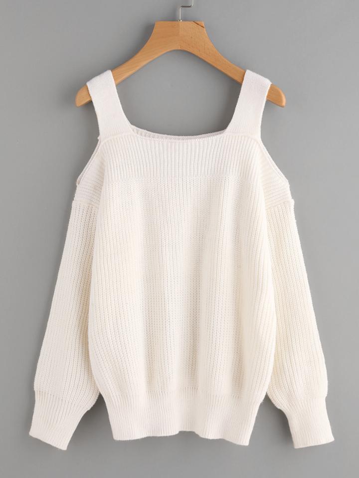 Shein Open Shoulder Thick Strap Jumper