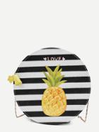 Shein Striped Detail Pineapple Print Chain Bag