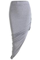 Shein Grey Slim Bodycon Asymmetrical Skirt