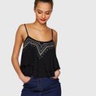 Shein Botanical Embroidery Tiered Cami Top