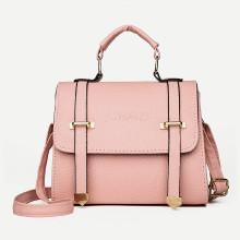 Shein Double Buckle Flap Satchel Bag