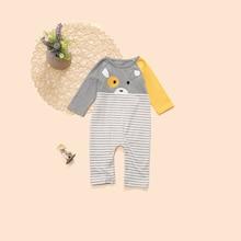 Shein Baby Cartoon Print Striped Jumpsuit