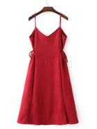 Shein Tie Side Cami Suede Dress