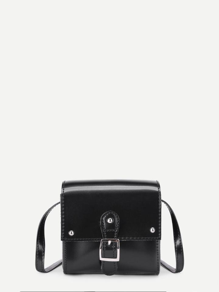 Shein Buckle Front Pu Shoulder Bag