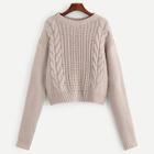 Shein Mixed Knit Solid Sweater
