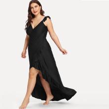 Shein Plus Spaghetti Strap Ruffle Cover Up