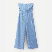 Shein Vertical-striped Twist Front Tube Jumpsuit