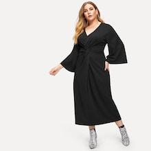 Shein Plus Twist Front Kimono Sleeve Dress