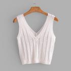 Shein Double V Neckline Open-knit Top
