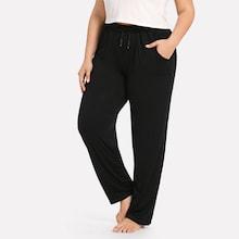 Shein Plus Solid Drawstring Waist Sleep Pants