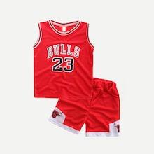 Shein Toddler Boys Letter And Number Print Tee With Shorts