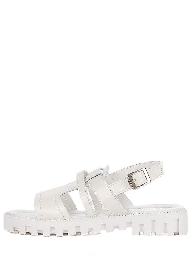 Shein Caged Ankle Strap Flatform Sandals - White