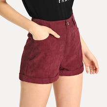 Shein Roll Up Hem Corduroy Shorts