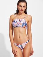 Shein Floral Print Beach Bikini Set