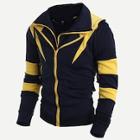 Shein Men Color Block 2 In 1 Hooded Sweatshirt