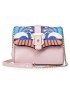Shein Crocodile Embossed Printed Flap Bag - Pink