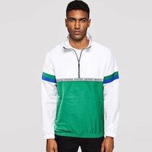 Shein Men Zip Half Placket Color-block Jacket